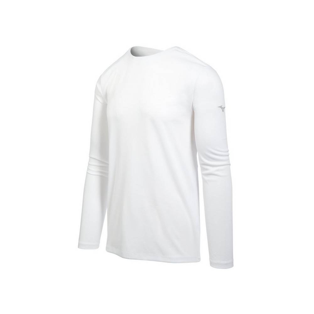 Camiseta Mizuno Long Sleeve - Homem - Branco - YLNUG1502